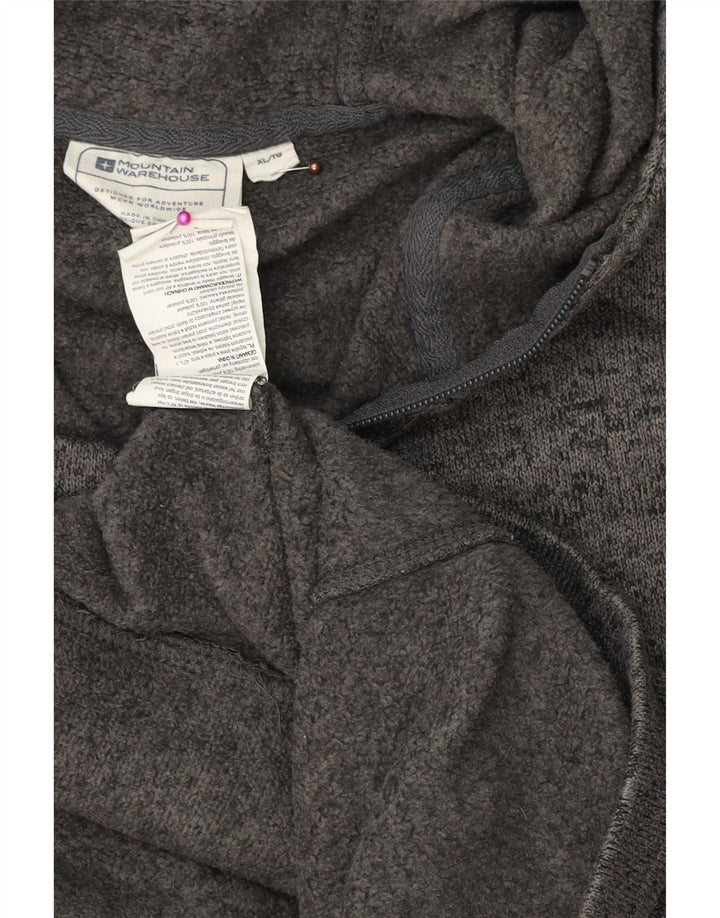 Suéter masculino com capuz e zíper Mountain Warehouse XL cinza manchado de poliéster
