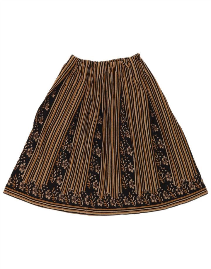 Saia feminina vintage linha A W30 listrada preta média