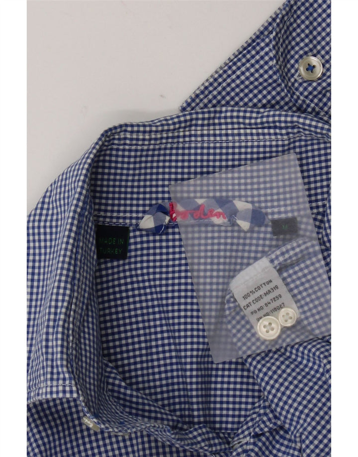 Camisa masculina Boden de algodão guingão azul médio