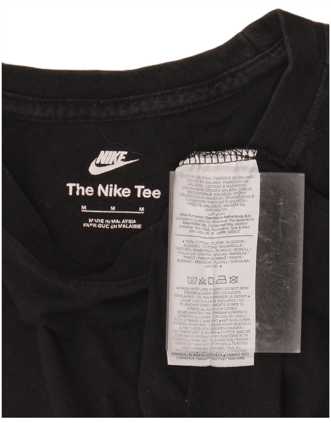 Camiseta masculina NIKE Top médio algodão preto