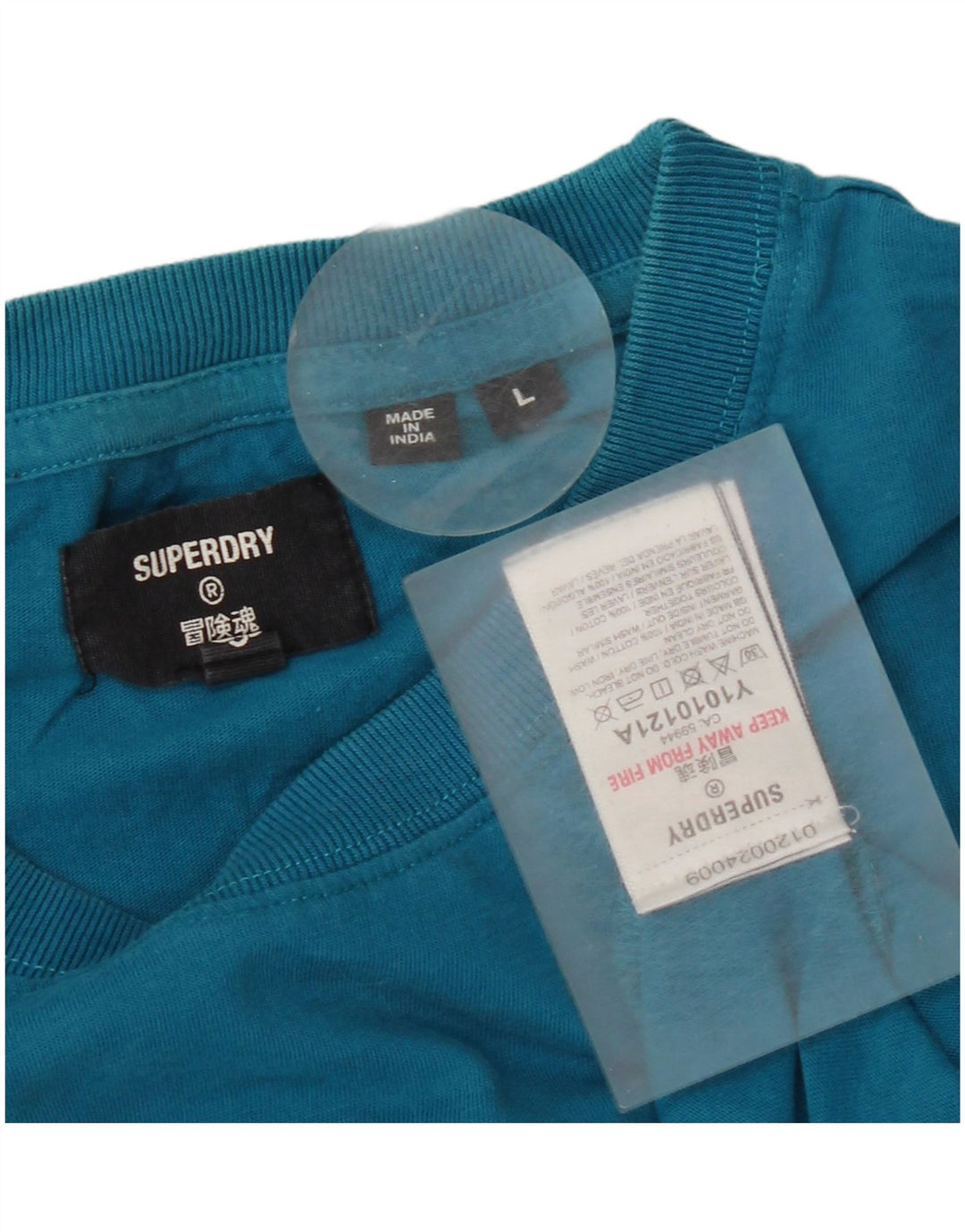 Camiseta feminina Superdry top grande algodão azul