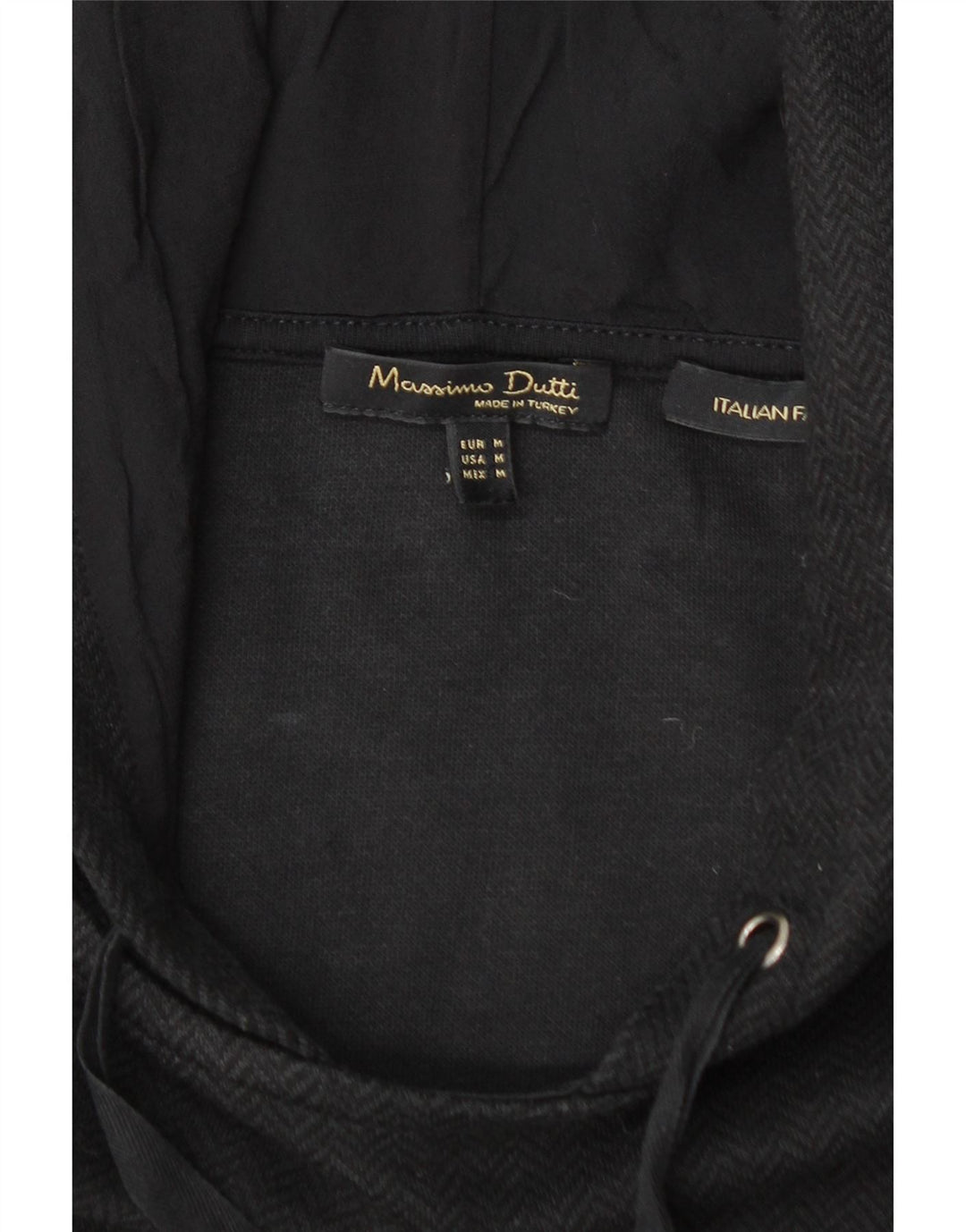 Suéter com capuz feminino MASSIMO DUTTI UK 14 médio preto Chevron