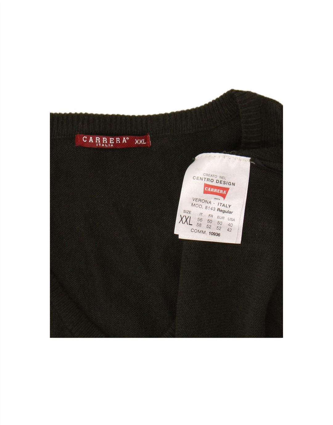 Suéter masculino CARRERA com decote em V 2XL acrílico verde