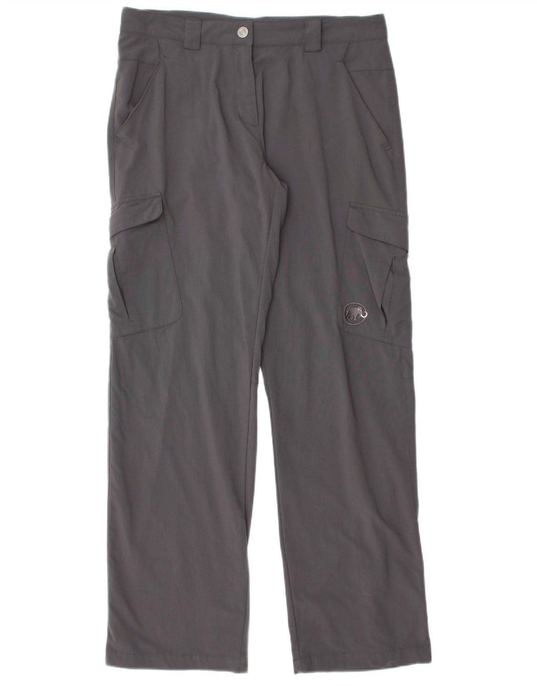 Calça cargo feminina reta MAMMUT Reino Unido 16 grande W32 L32 cinza nylon