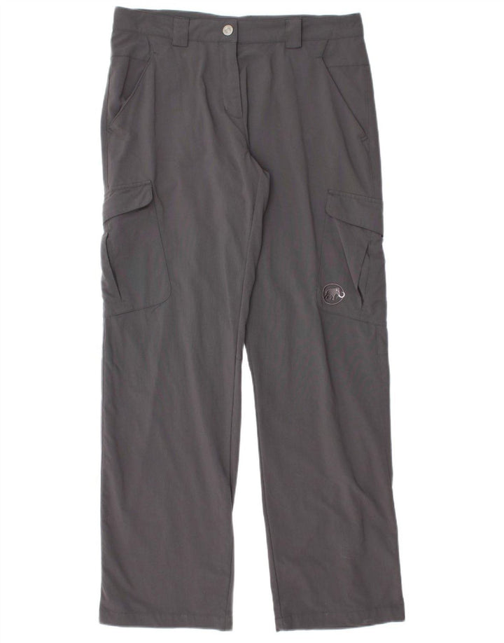 Calça cargo feminina reta MAMMUT Reino Unido 16 grande W32 L32 cinza nylon