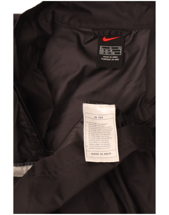 Jaqueta de chuva Nike Boys 14-15 anos grande preto colorblock poliéster