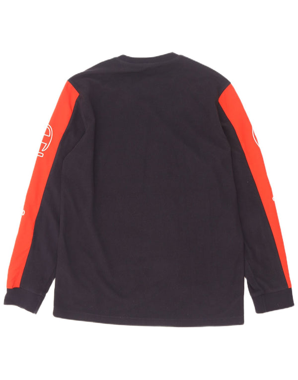 Jumper de lã gráfico masculino Champion XL azul marinho poliéster colorblock