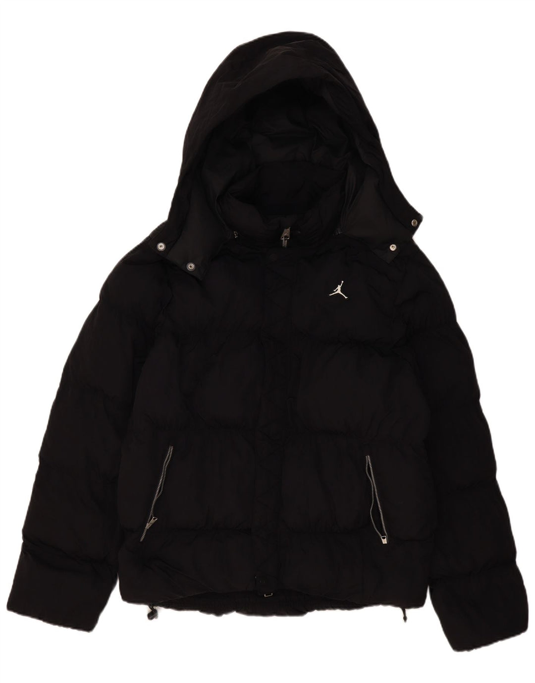 Jaqueta acolchoada com capuz masculina Jordan UK 38 poliéster preto médio