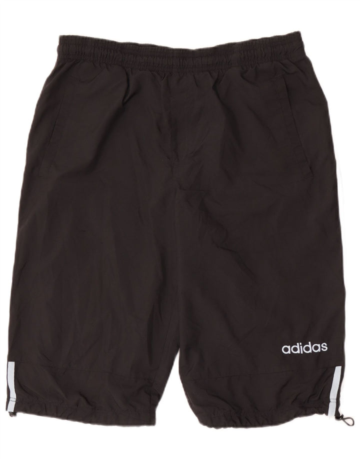 Shorts esportivos masculinos Adidas médio preto poliéster