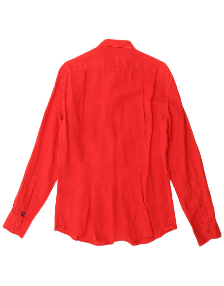 Camisa masculina Trussardi Jeans média vermelha algodão