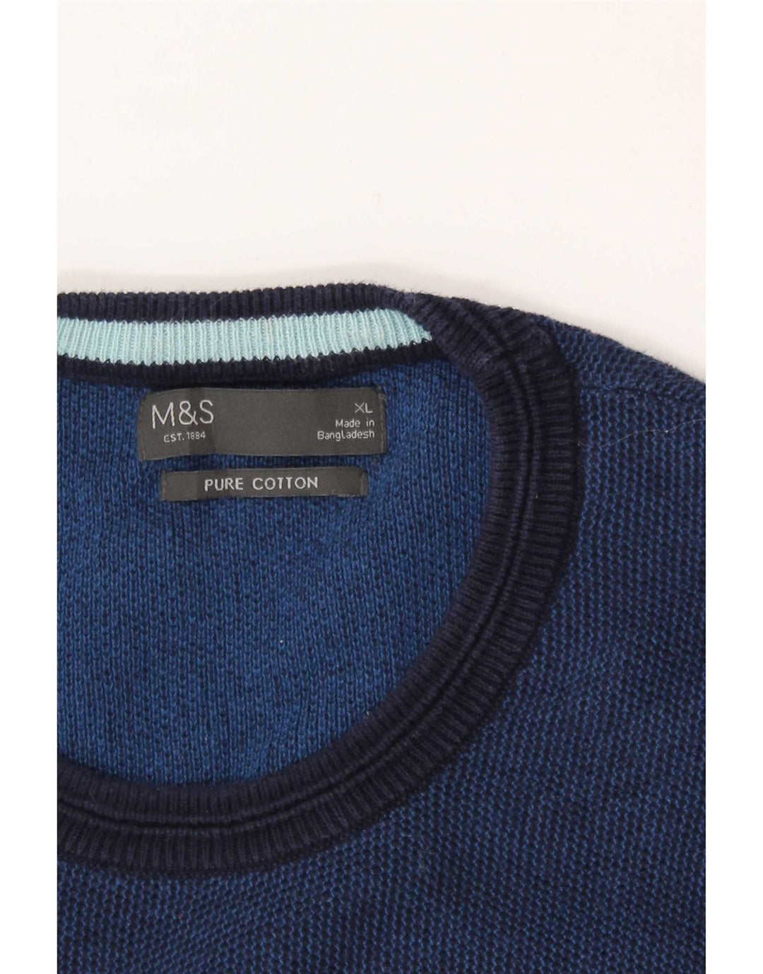 Suéter masculino Marks & Spencer com gola redonda XL algodão azul