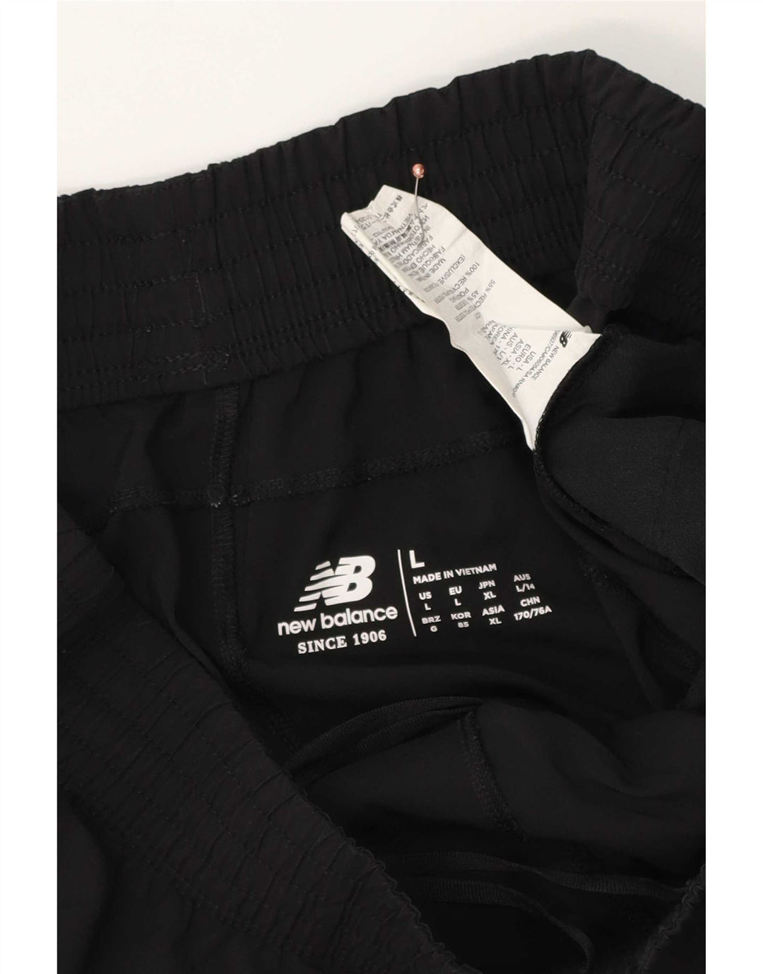 Shorts esportivos masculinos New Balance poliéster preto grande