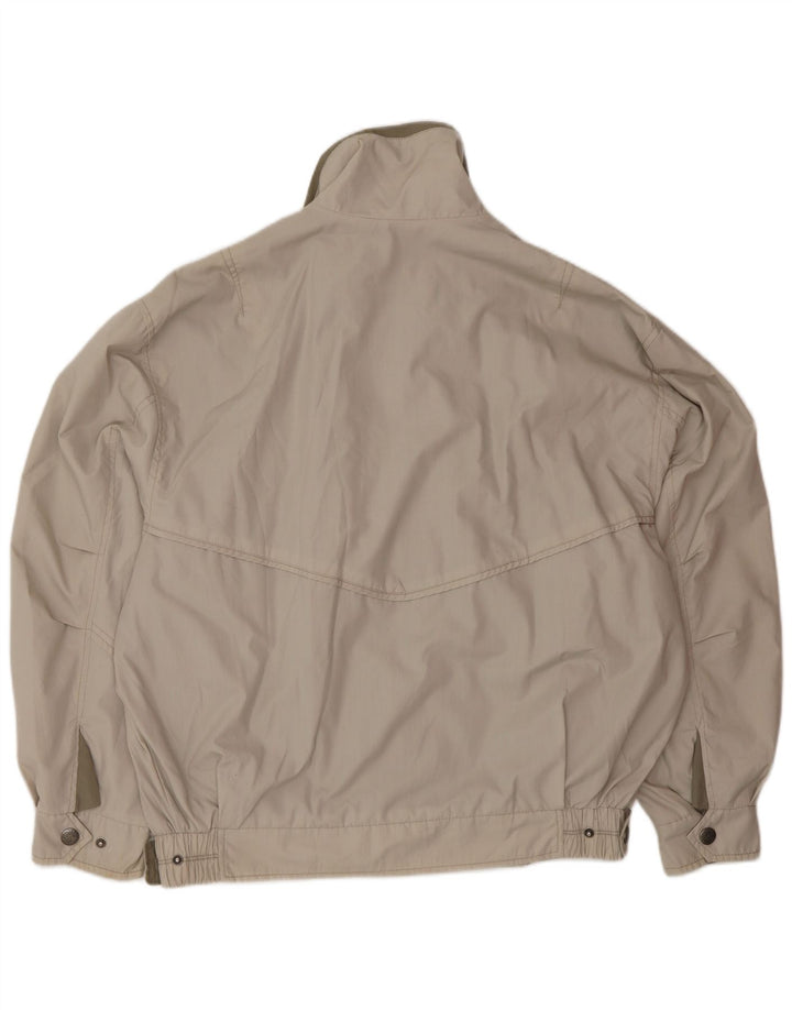 Jaqueta bomber masculina vintage IT 50 poliéster bege grande