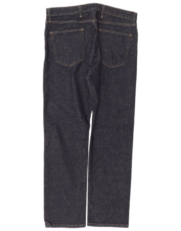 Dockers Mens Slim Jeans W34 L32 Azul Marinho Algodão