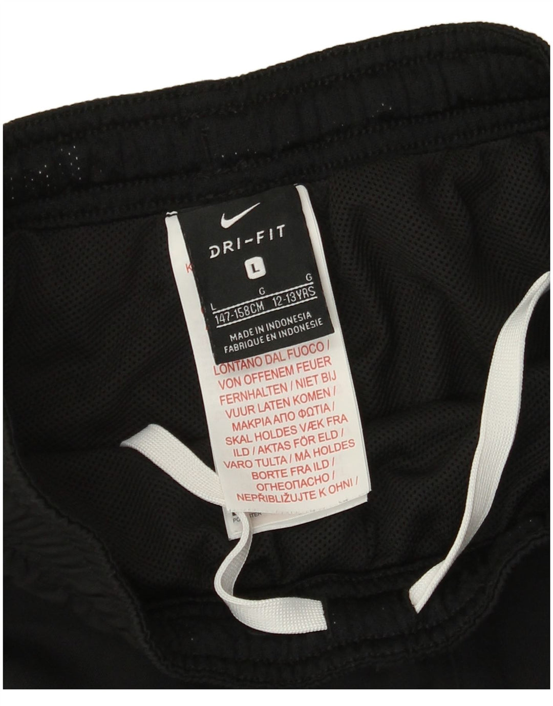 Calça corta-vento Nike Boys Dri Fit 12-13 anos grande poliéster preto