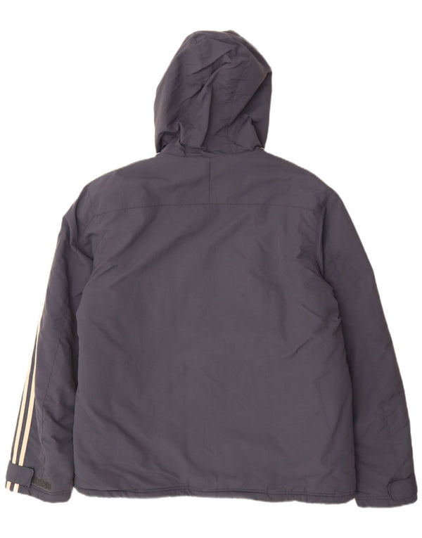 Jaqueta acolchoada com capuz masculina Adidas UK 40 grande cinza poliamida