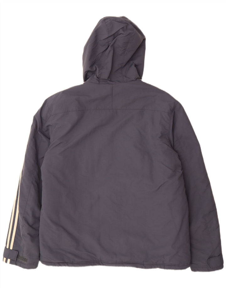 Jaqueta acolchoada com capuz masculina Adidas UK 40 grande cinza poliamida