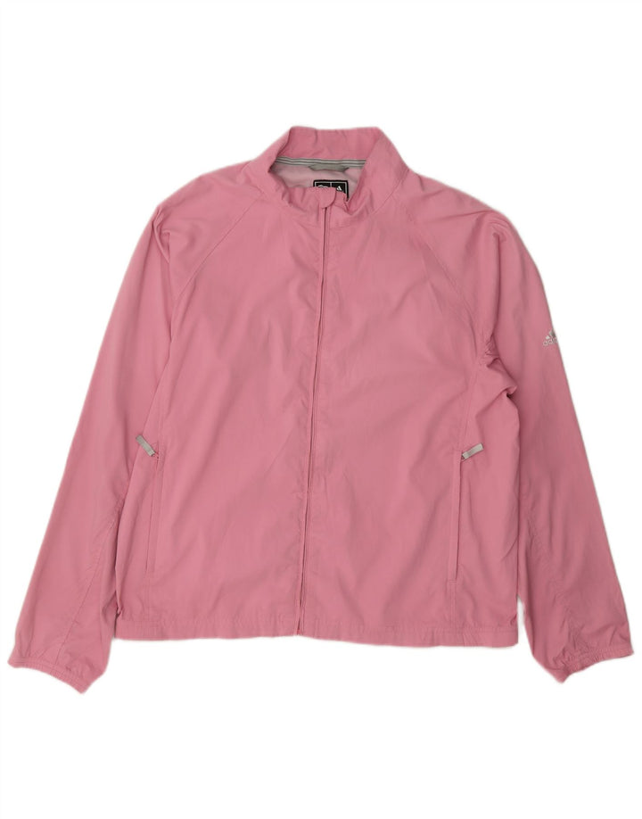 Adidas Womens Clima Proof Tracksuit Top Jacket UK 14 Médio Rosa Poliéster