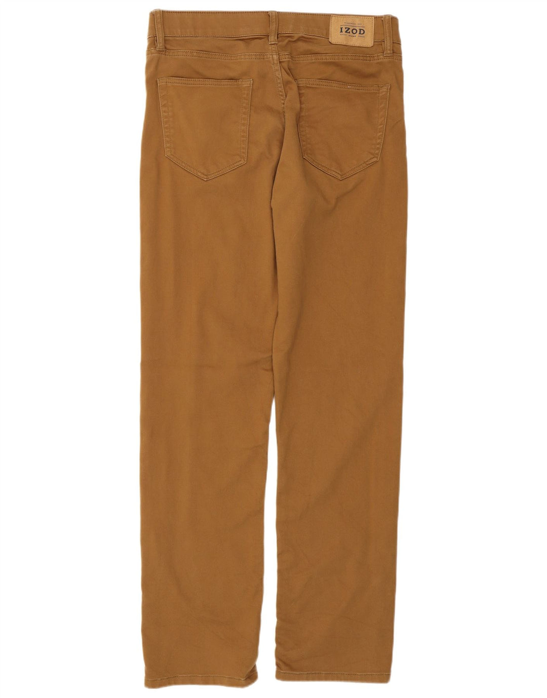 Calça masculina IZOD regular fit reta casual W32 L34 algodão bege