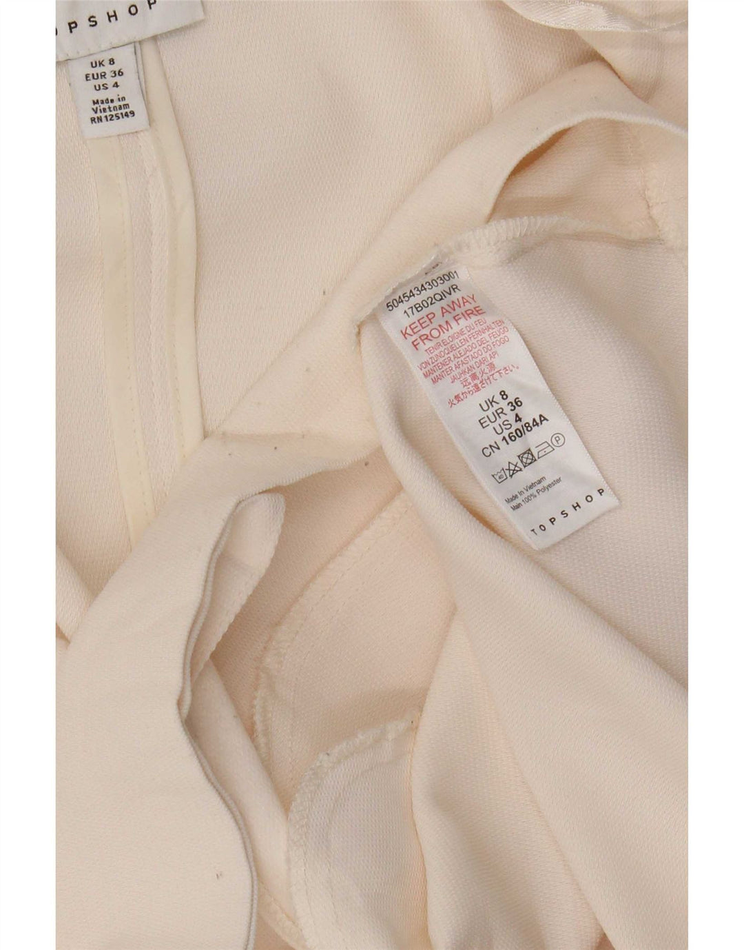 Jaqueta blazer feminina Topshop com 1 botão grande Reino Unido 8 pequena off white