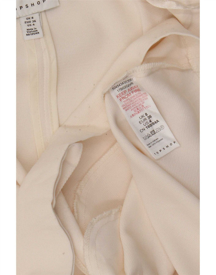 Jaqueta blazer feminina Topshop com 1 botão grande Reino Unido 8 pequena off white