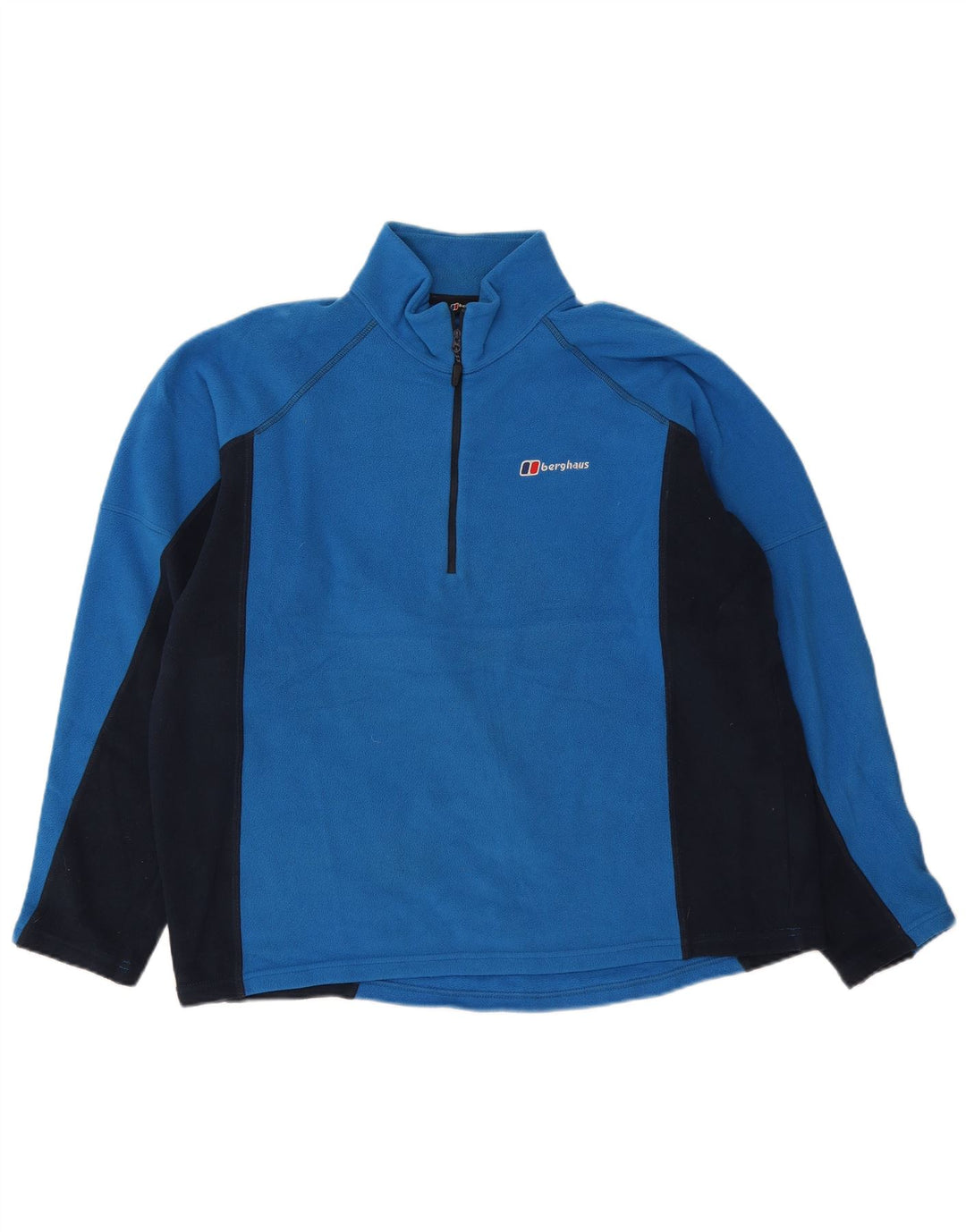 Berghaus Suéter masculino de lã com zíper e gola XL azul colorblock poliéster