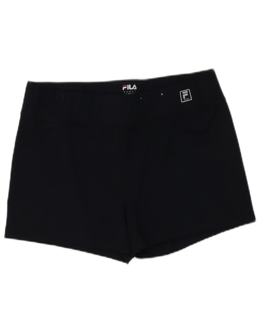 Shorts esportivos femininos FILA UK 14 grande poliéster azul marinho