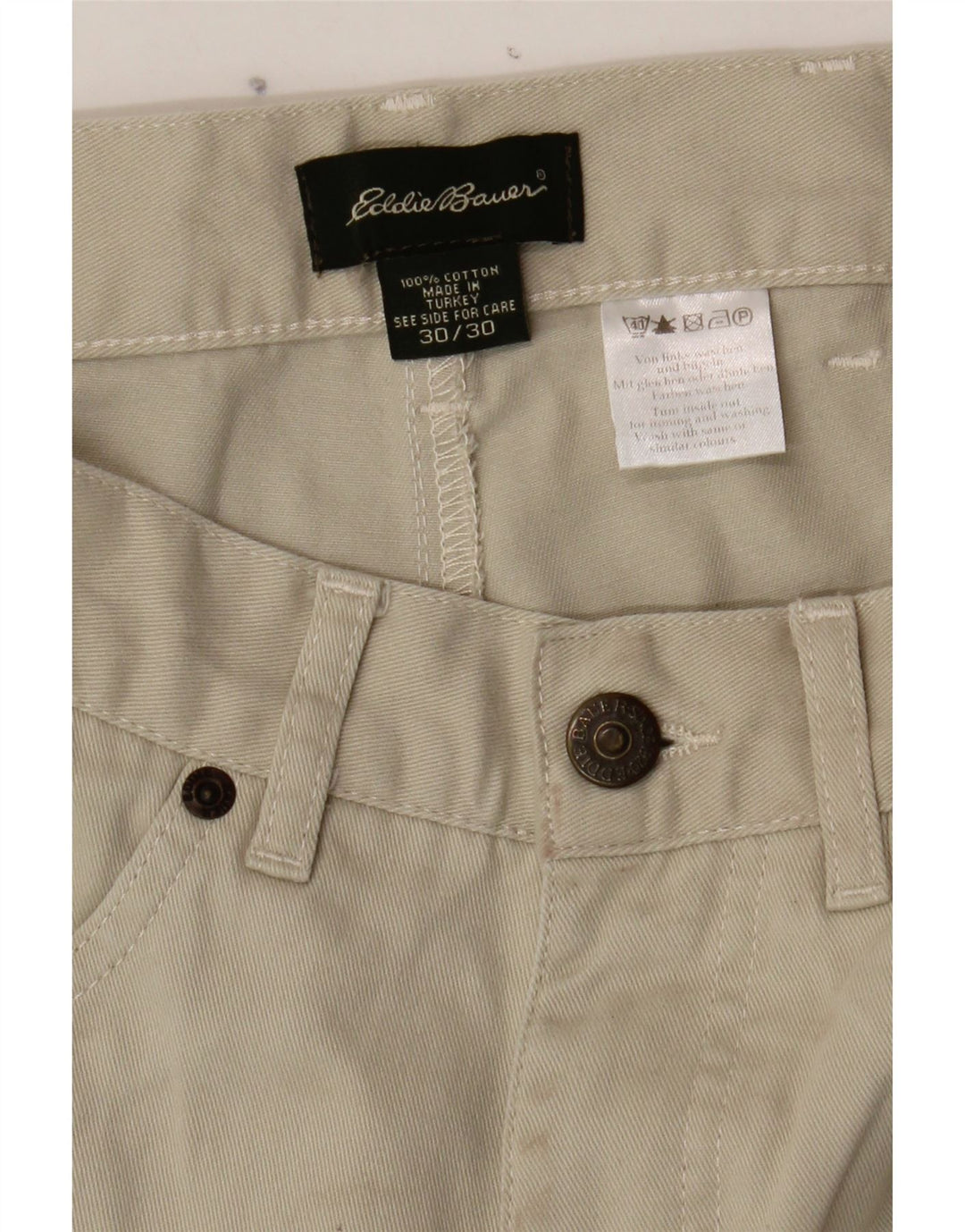 EDDIE BAUER Mens Straight Casual Trousers W30 L26 Grey Cotton Vintage Eddie Bauer and Second-Hand Eddie Bauer from Messina Hembry 