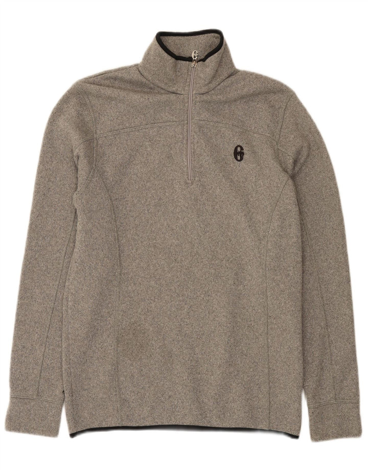 Suéter masculino Conte of Florence com zíper e gola cinza médio manchado