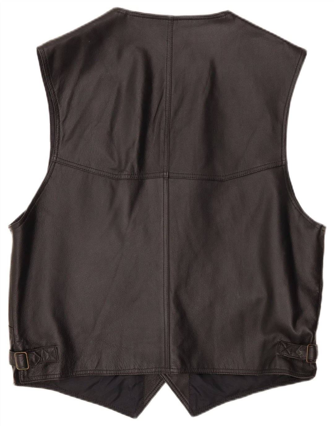 Colete de couro masculino VINTAGE couro preto médio