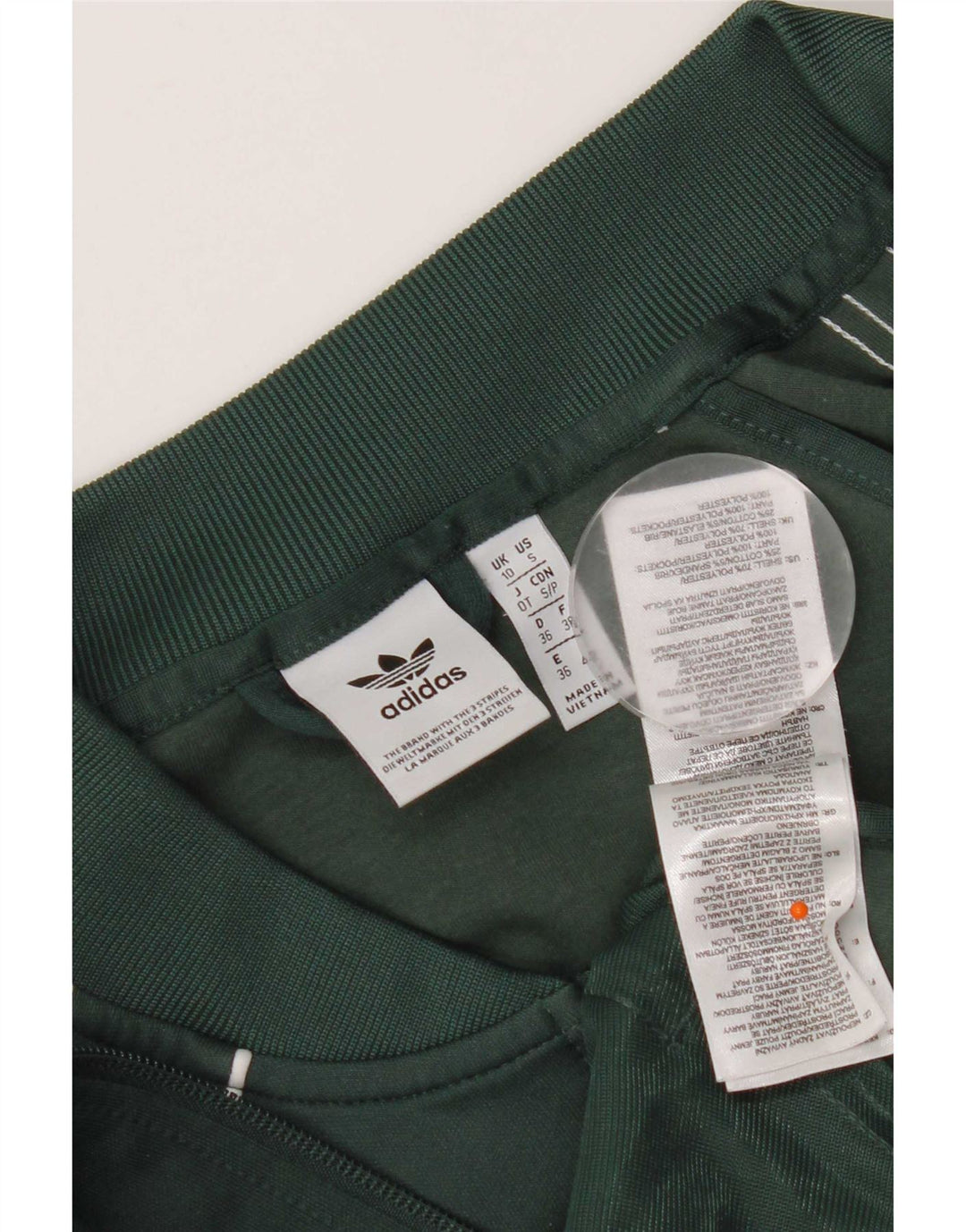Adidas Womens Regular Fit Tracksuit Top Jacket UK 10 Pequeno Verde Poliéster