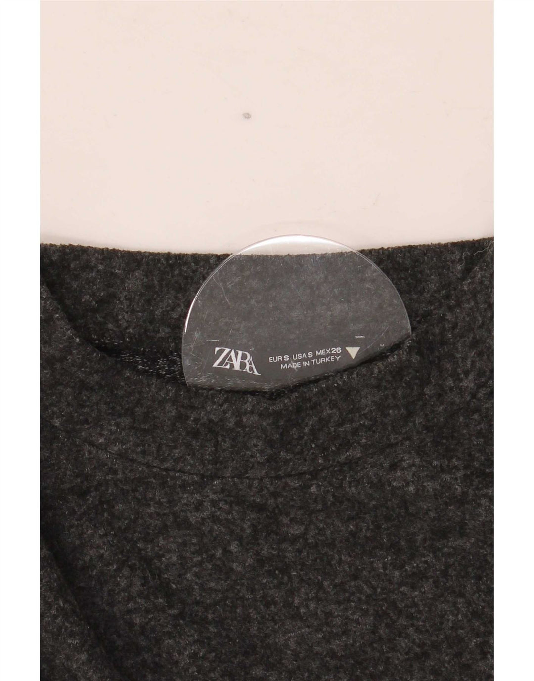 Top feminino Zara manga comprida UK 10 pequeno cinza