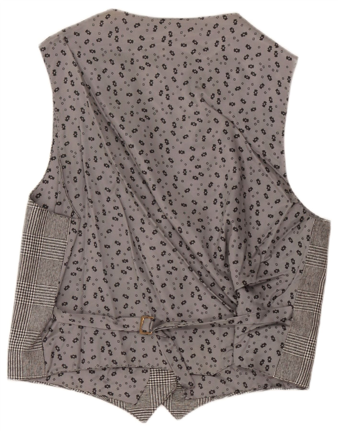Colete feminino vintage UK 12 xadrez cinza médio