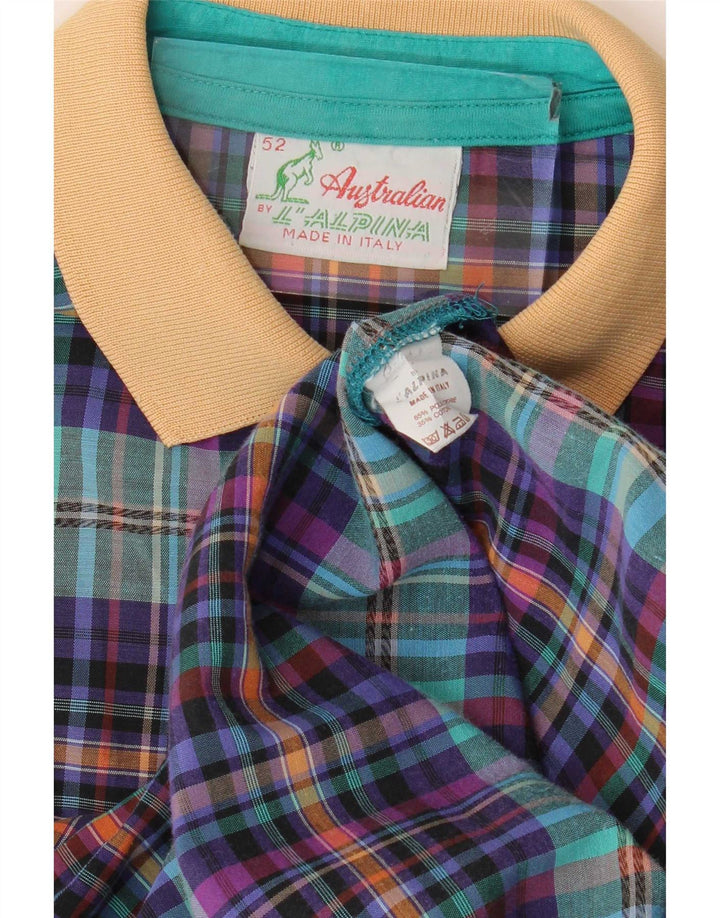 Camisa masculina de manga curta AUSTRALIAN L'ALPINA IT 52 grande xadrez multicolorida