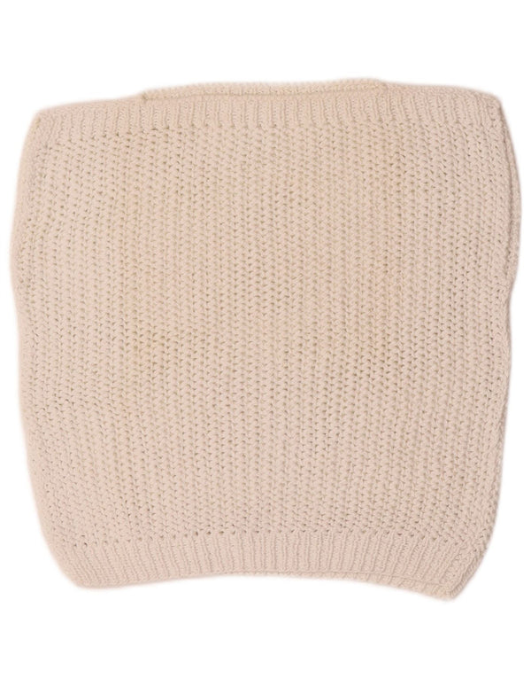 Regata feminina vintage de crochê com colete UK 12 médio branco