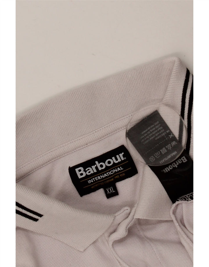 Camisa polo masculina BARBOUR 2XL algodão listrado branco