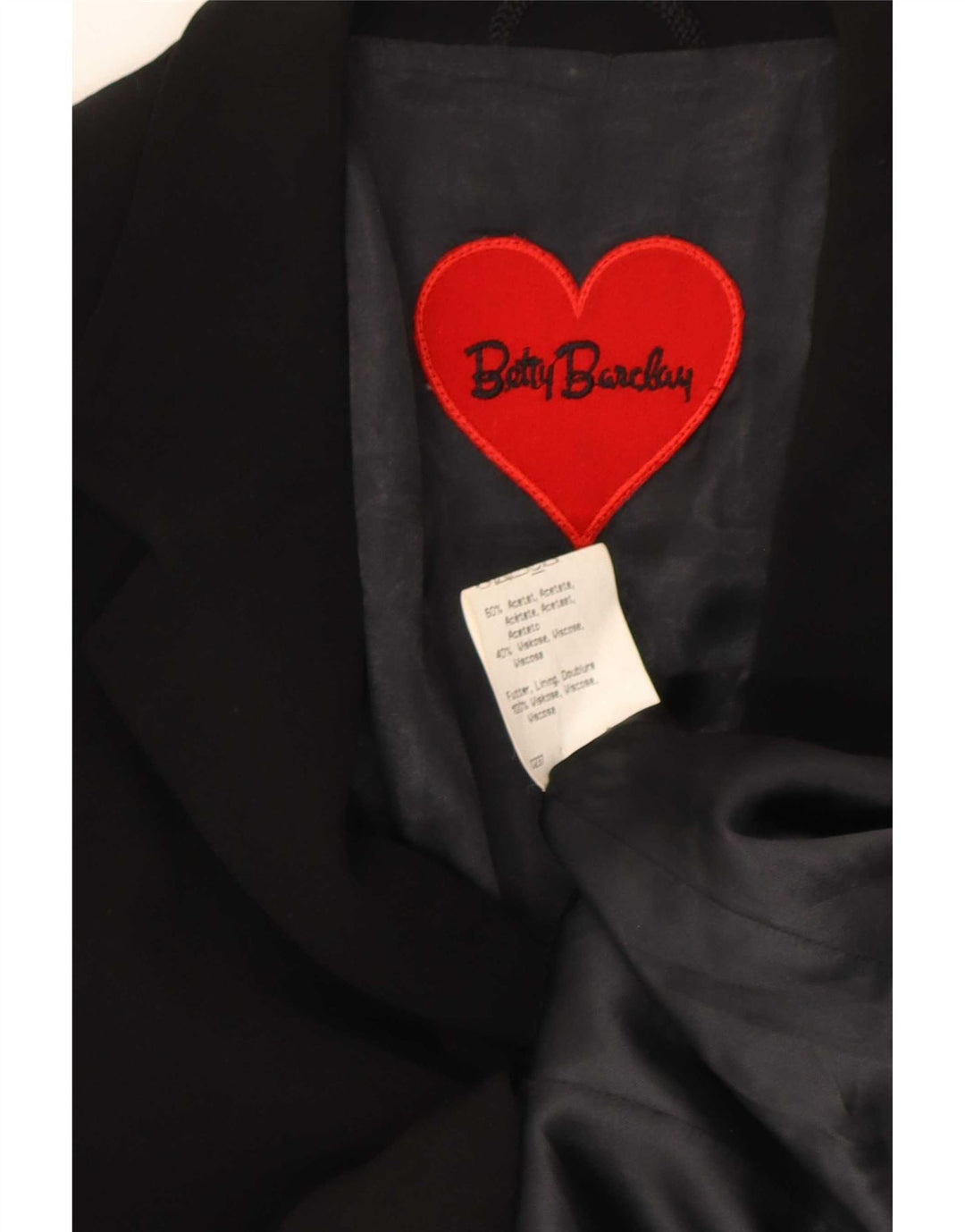 Jaqueta blazer feminina Betty Barclay com 4 botões e longline Reino Unido 12 médio preto