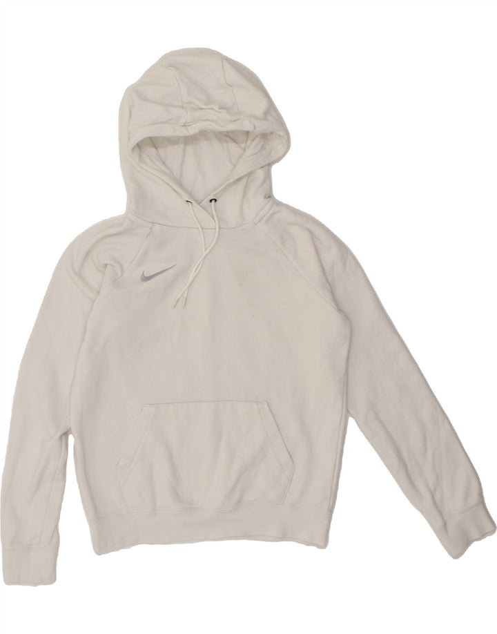 NIKE Womens Oversized Hoodie Jumper UK 6 XS White Cotton Vintage Nike and Second-Hand Nike from Messina Hembry 