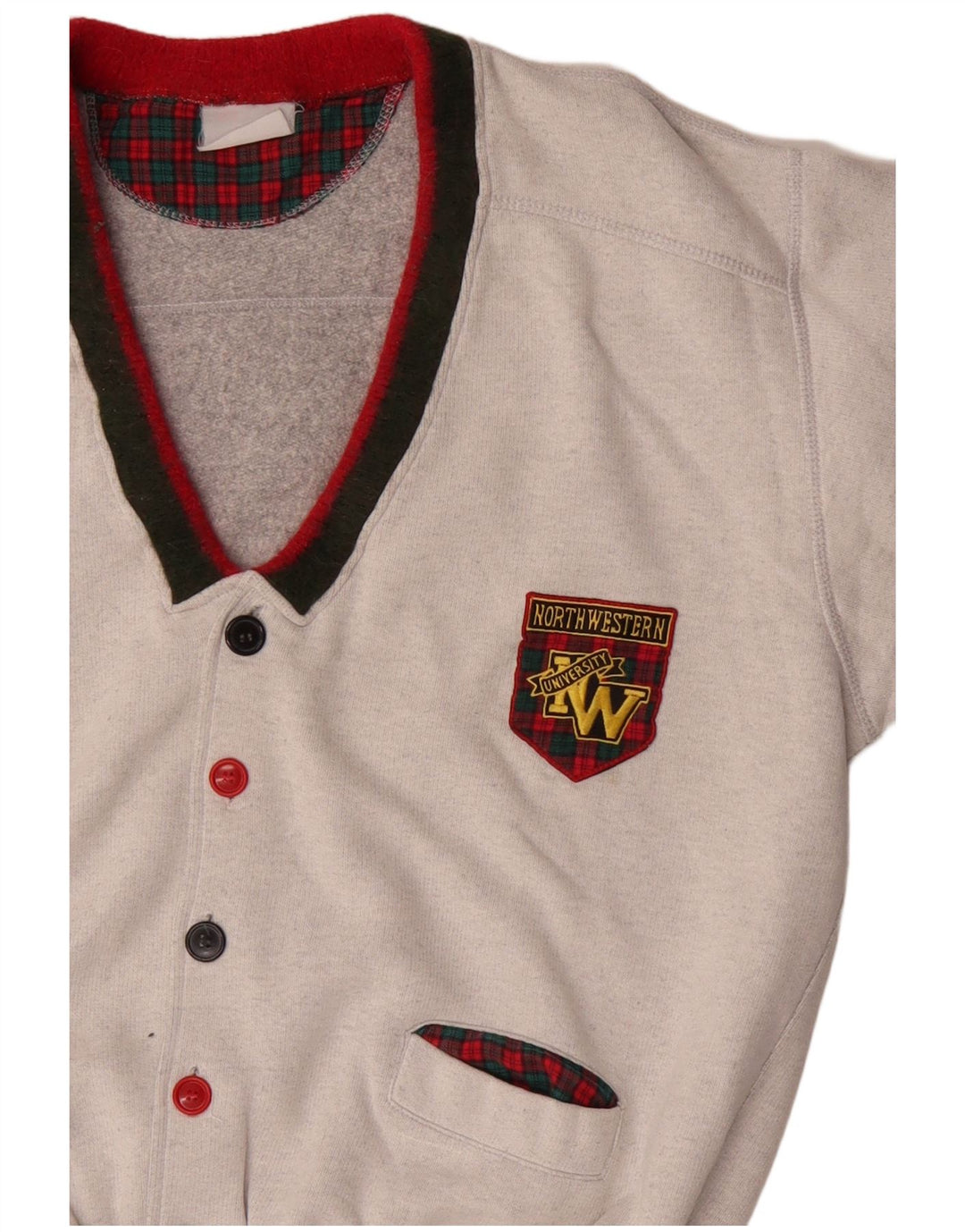 Suéter de cardigã gráfico masculino North Western XL cinza