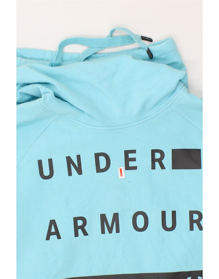 UNDER ARMOUR Womens Graphic Hoodie Jumper UK 6 XS Blue Cotton Vintage Under Armour and Second-Hand Under Armour from Messina Hembry 