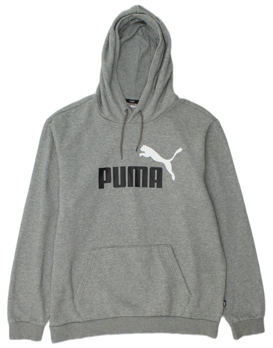 PUMA Mens Graphic Hoodie Jumper Grande Algodão Cinza