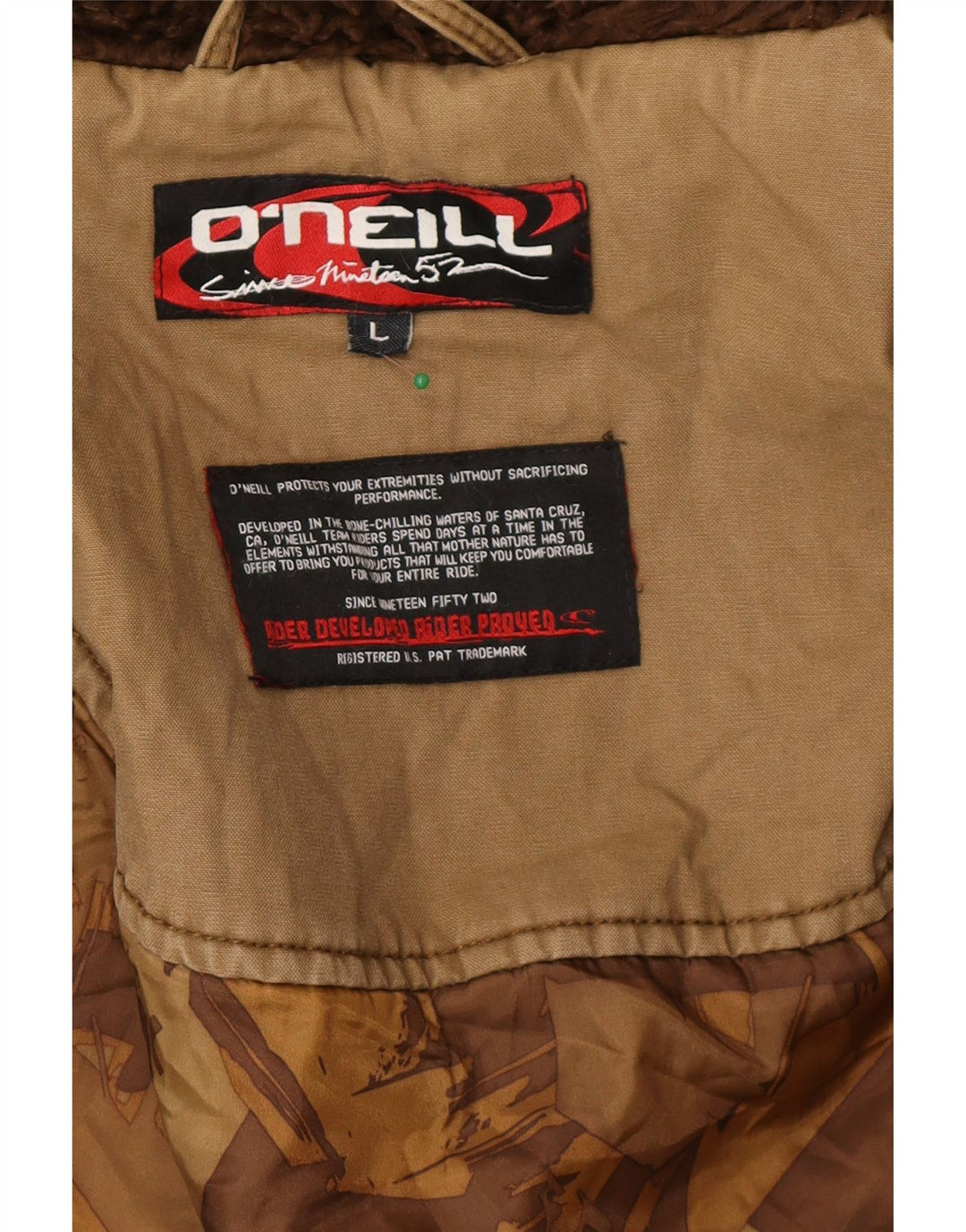 Jaqueta utilitária masculina com capuz O'Neill Reino Unido 40 algodão bege grande