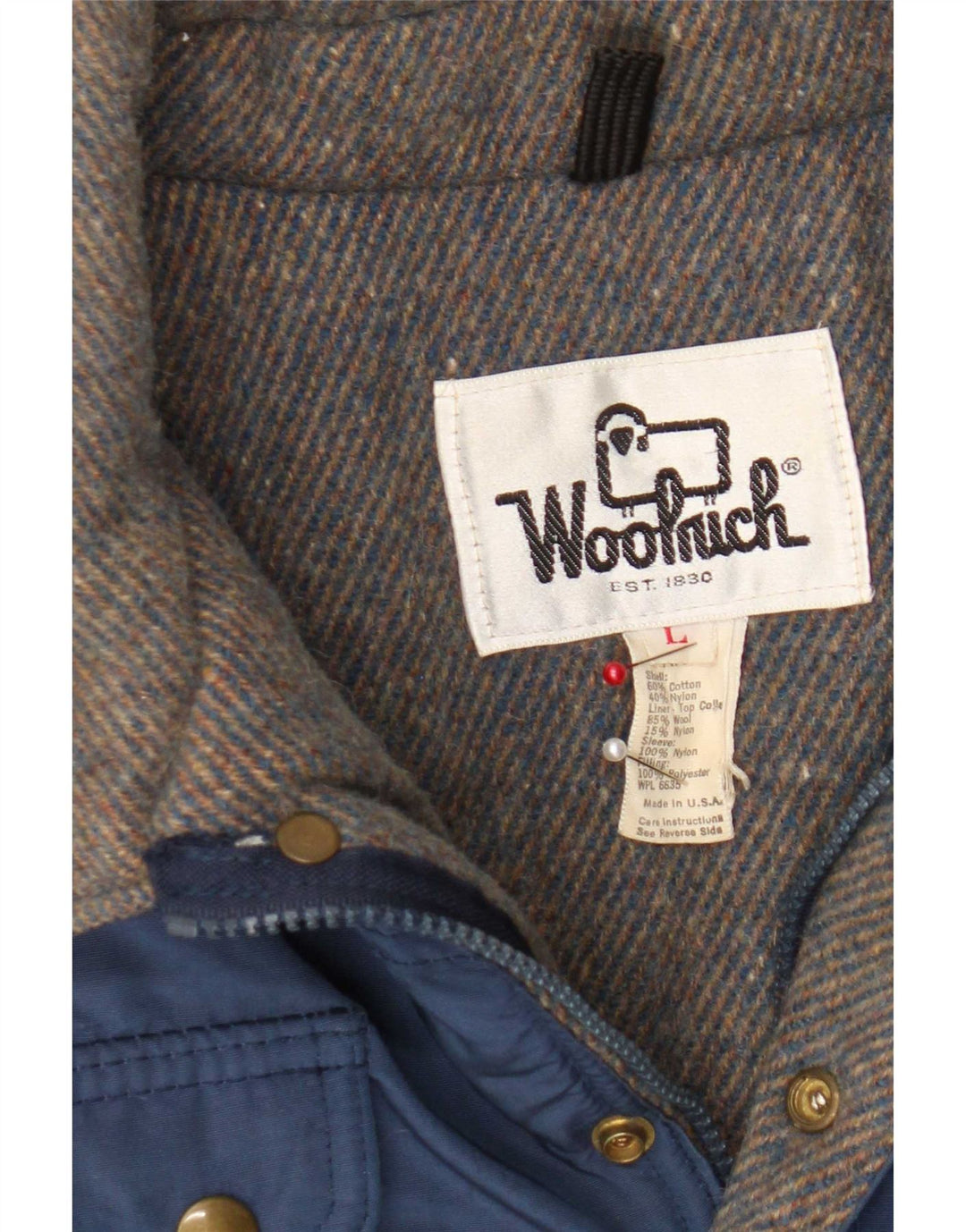 Jaqueta bomber masculina Woolrich Reino Unido 40 grande algodão azul marinho