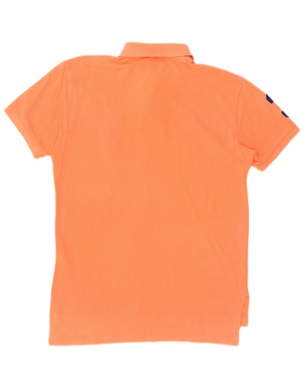 Polo Ralph Lauren Mens Custom Fit Camisa Pequena Laranja Algodão
