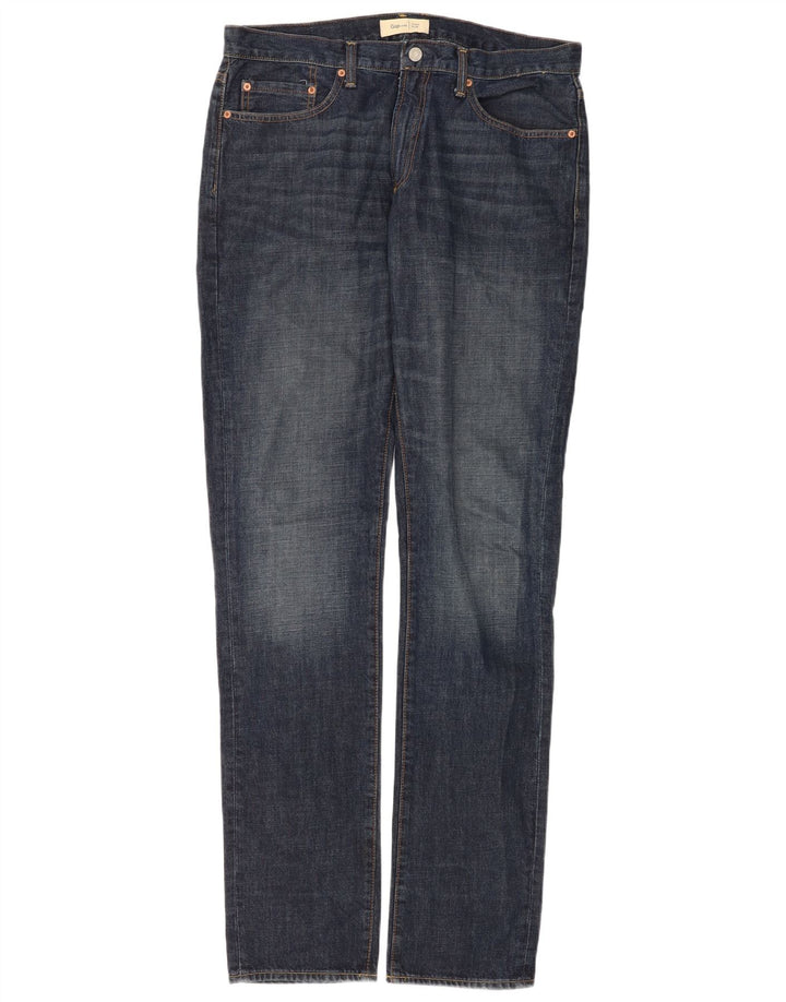 Gap Mens Slim Jeans W34 L30 Azul Algodão