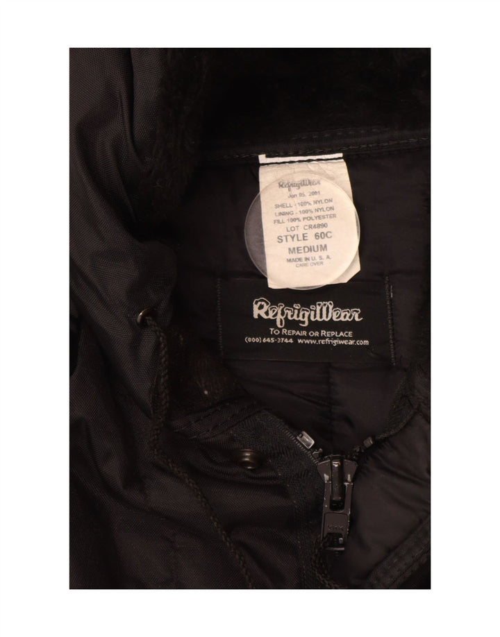 Casaco feminino acolchoado com capuz REFRIGIWEAR UK 14 médio preto nylon