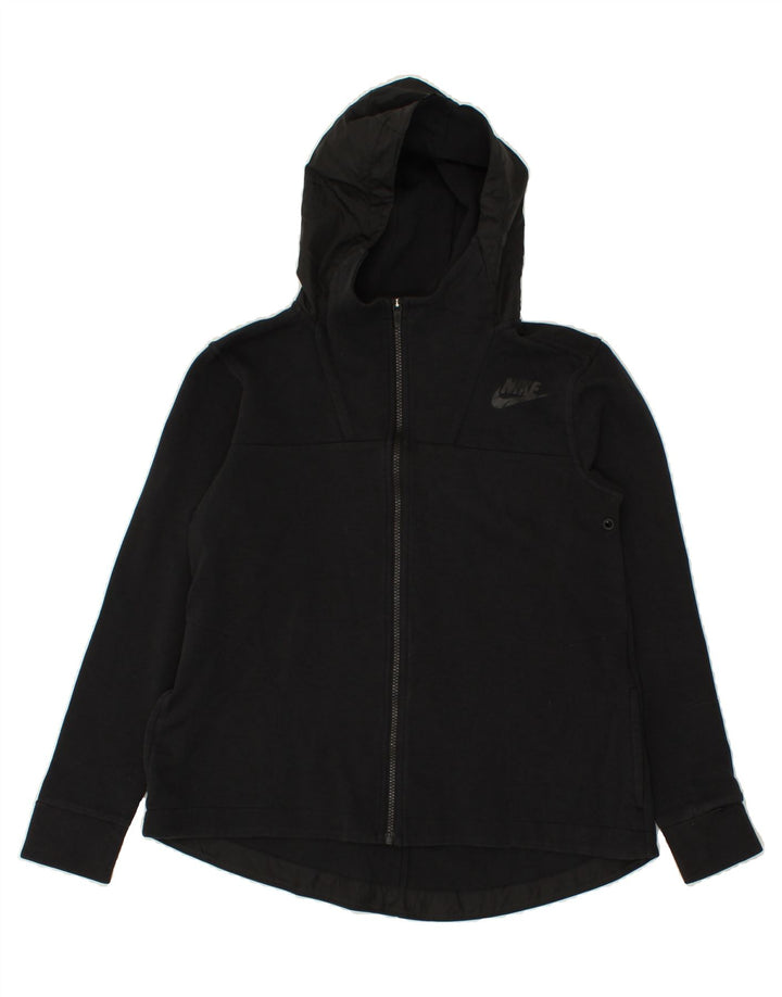NIKE Womens Zip Hoodie Sweater UK 10 Small Black Cotton Vintage Nike and Second-Hand Nike from Messina Hembry 