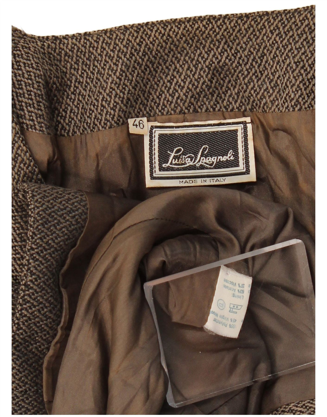 LUISA SPAGNOLI Jaqueta blazer feminina com 1 botão IT 46 grande marrom geométrico