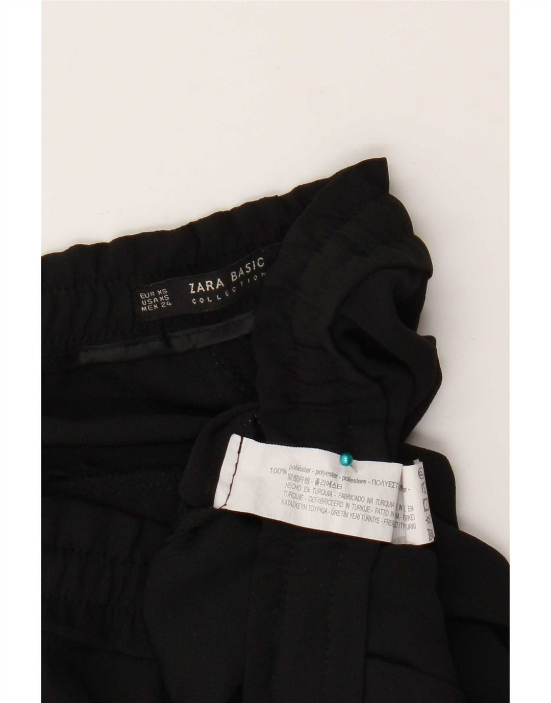 Zara Calça Feminina Cropped Pegged XS W24 L23 Poliéster Preto