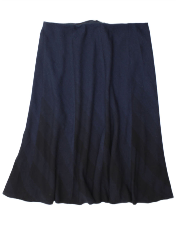 Saia feminina Marks & Spencer A-Line Reino Unido 16 Grande W34 Azul Marinho Xadrez